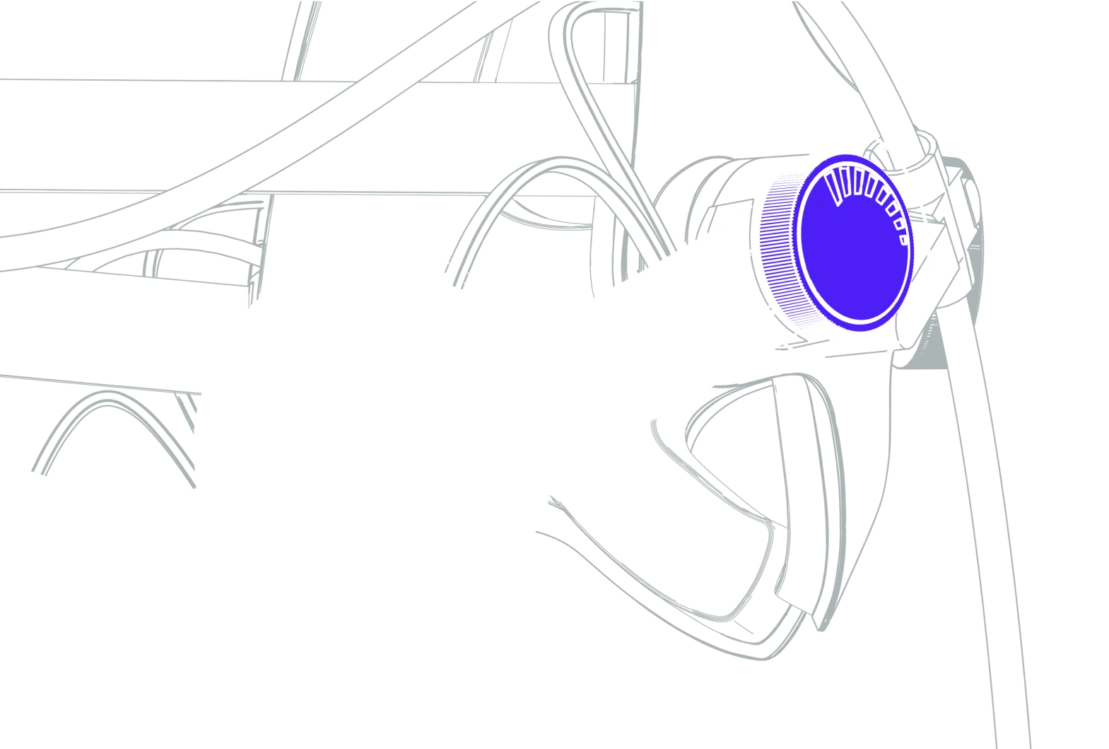 Rotating the side knob to fine-tune speaker distance